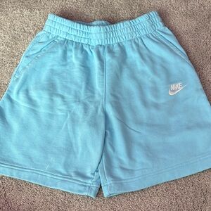 Nike Sky Blue Athletic Shorts with White Logo